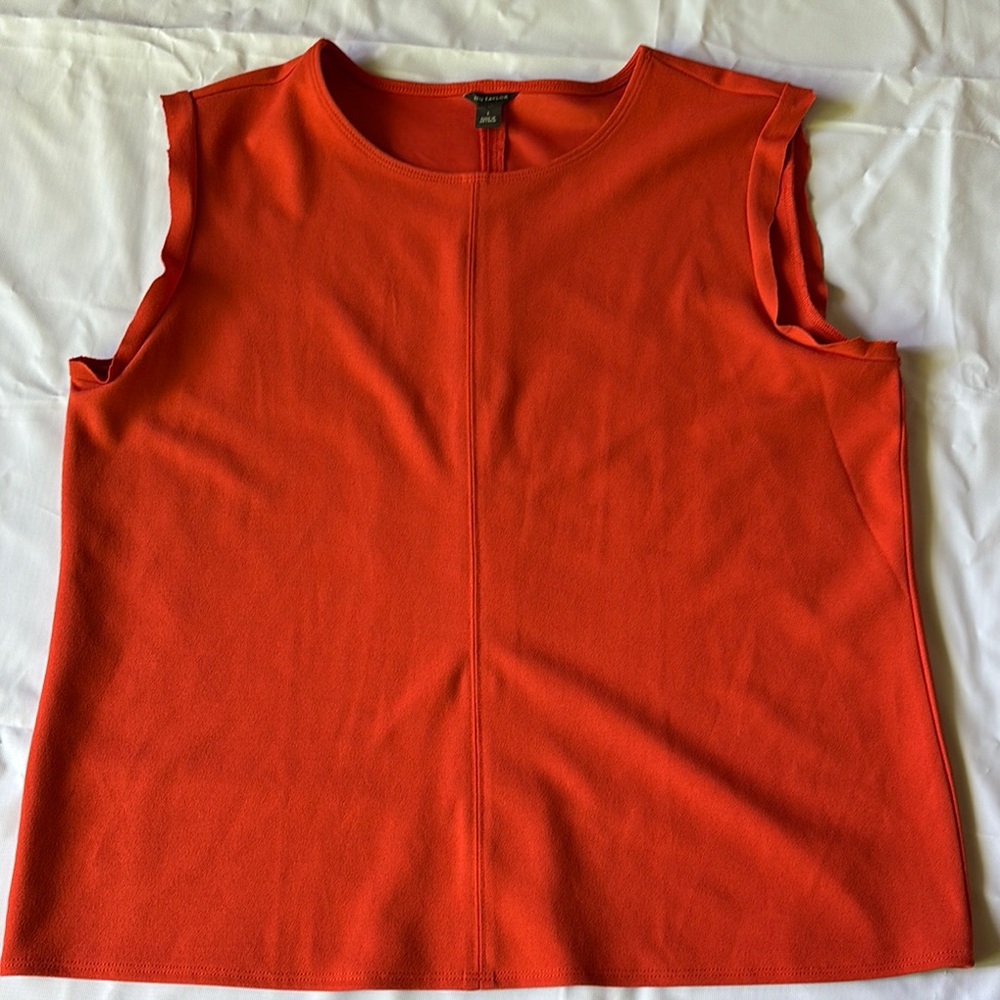 Ann Taylor Orange Red Boxy Muscle‎ Tee